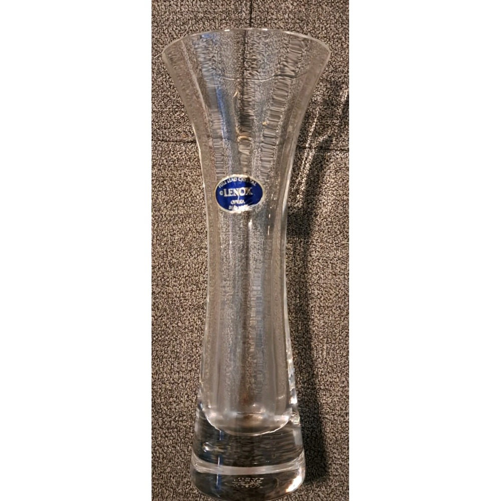 LENOX CRYSTAL Optika Clear VASE Excellent. 7"